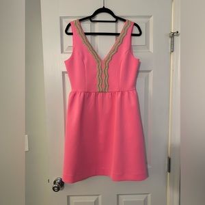 Lilly Pulitzer pink dress, great for a wedding guest dress